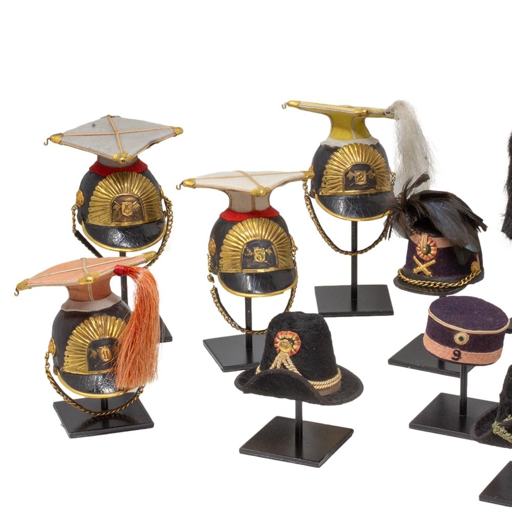 FREE WORLDWIDE SHIPPING 

FIRMLY ATTRIBUTED TO CHARLES SANDRÉ 

From our Decorative collection, we’re pleased to offer this rare and highly detailed collection of 15 miniature Napoleonic Military hats, confidently attributed to the French artist