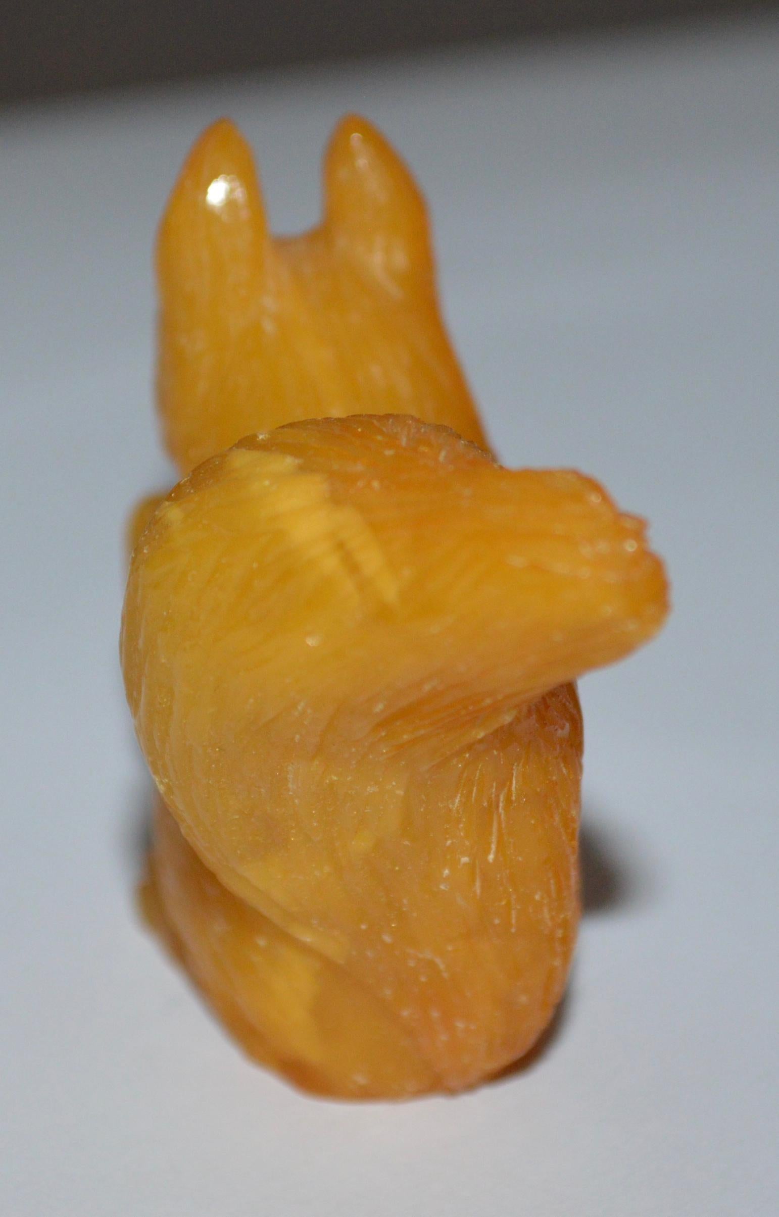 Hand-Crafted Miniature Natural Amber Squirrel For Sale