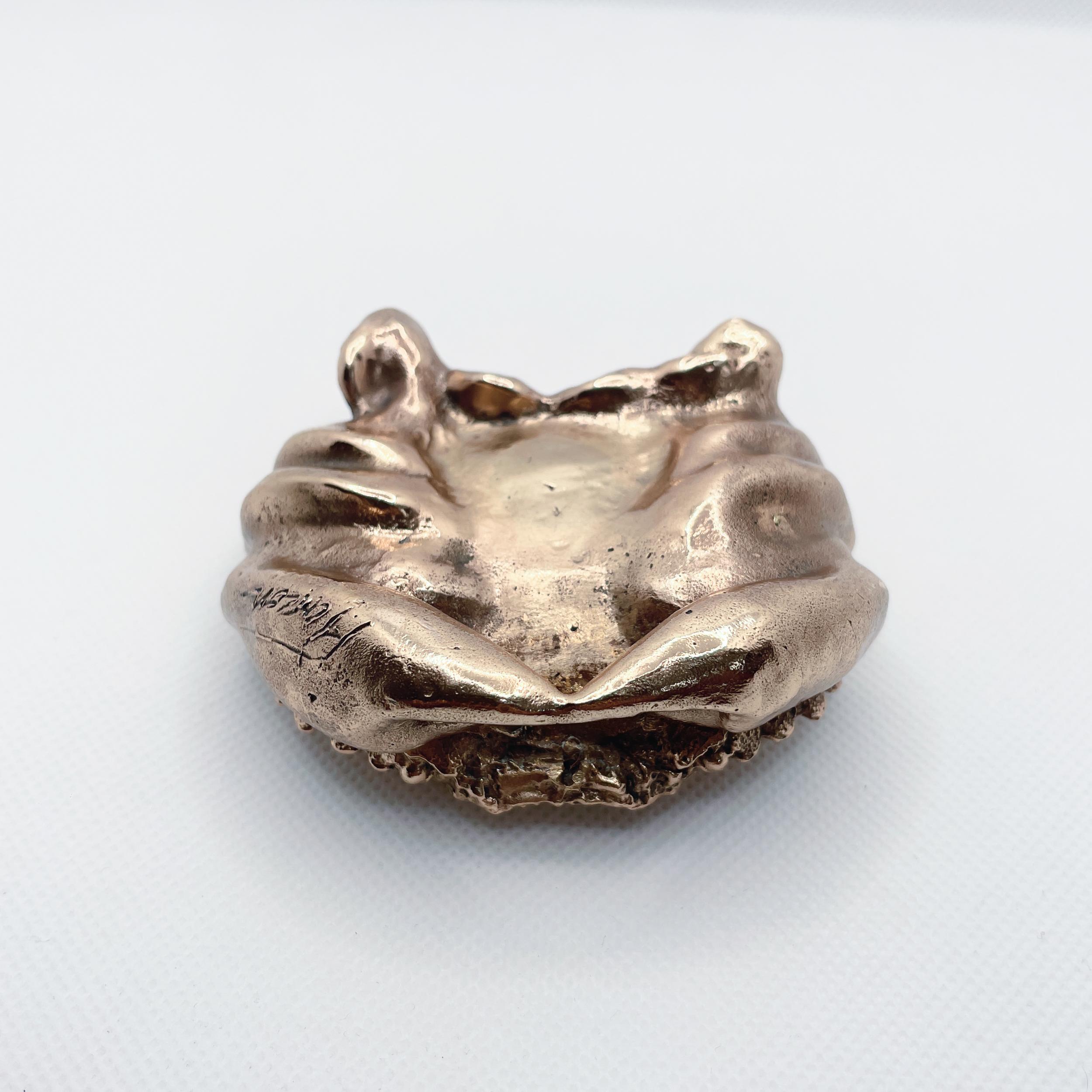 Escultura animal en bronce fundido a mano de cangrejo de terciopelo en miniatura de Javier de la Rosa en venta 3