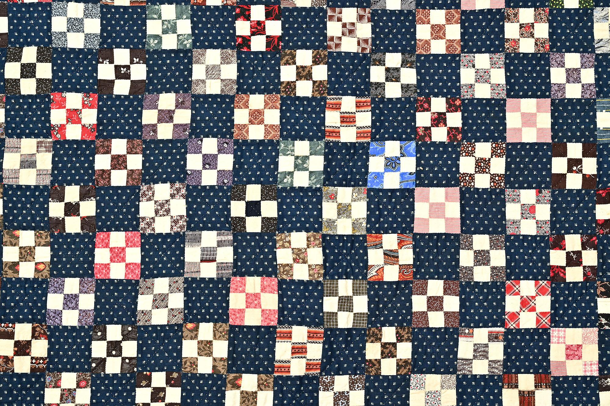 Country Miniature Nine Patch Quilt For Sale