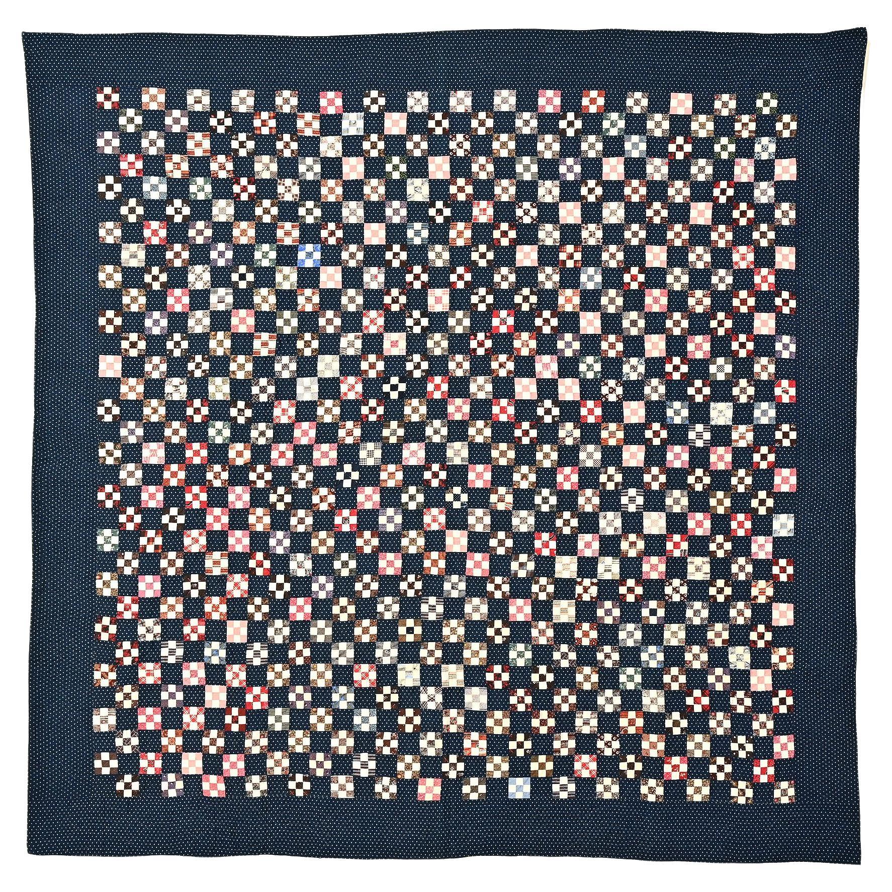 Miniature Nine Patch Quilt For Sale