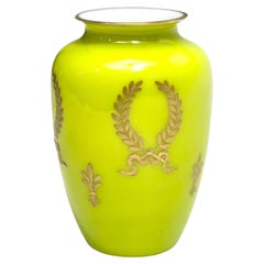 Miniature Opaline Glass Vase in Chartreuse Yellow