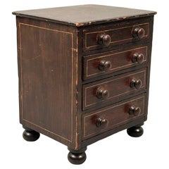 Miniature Paint Decorated Chest of Drawers