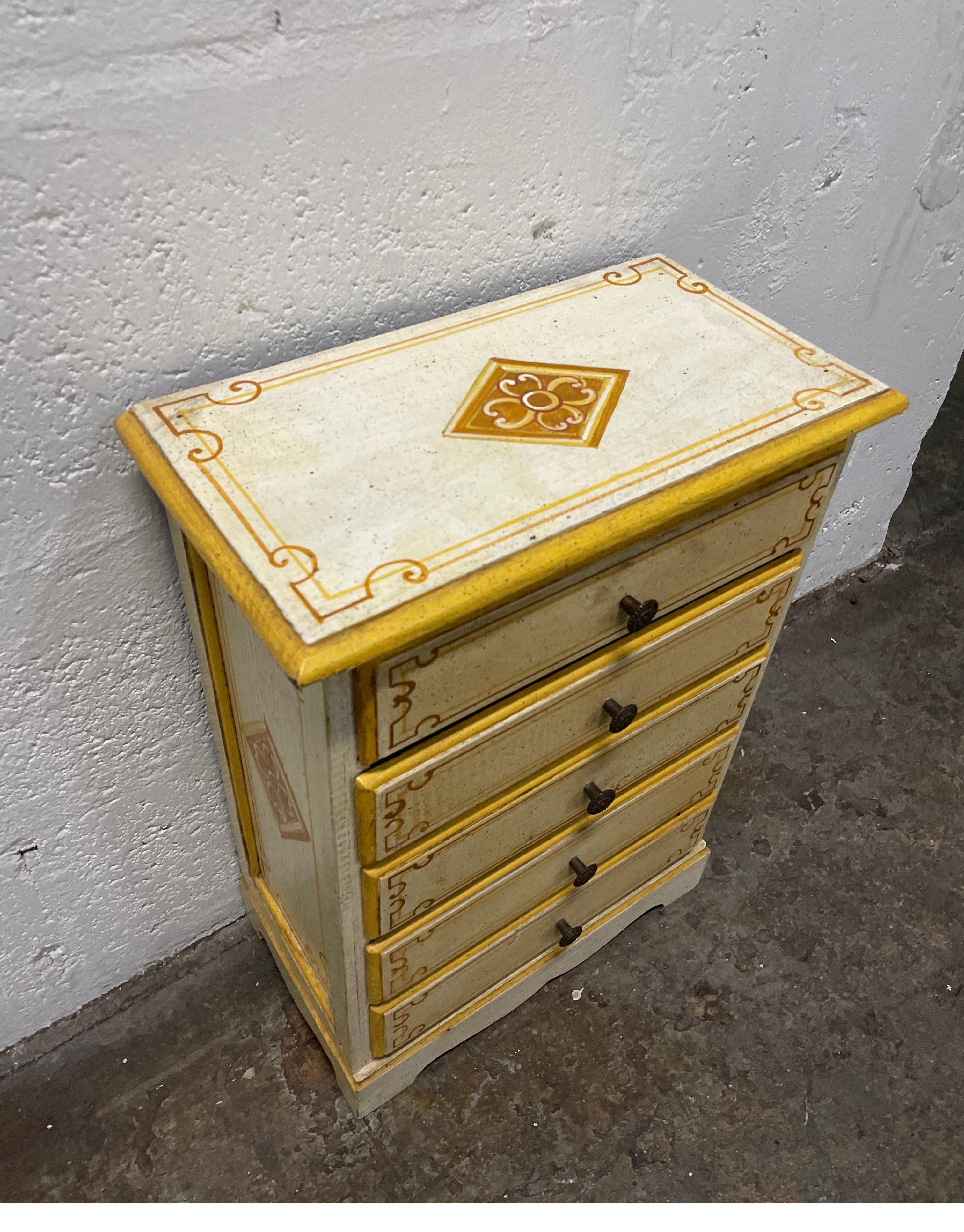 20th Century Miniature Painted Italian Chest of Drawers For Sale