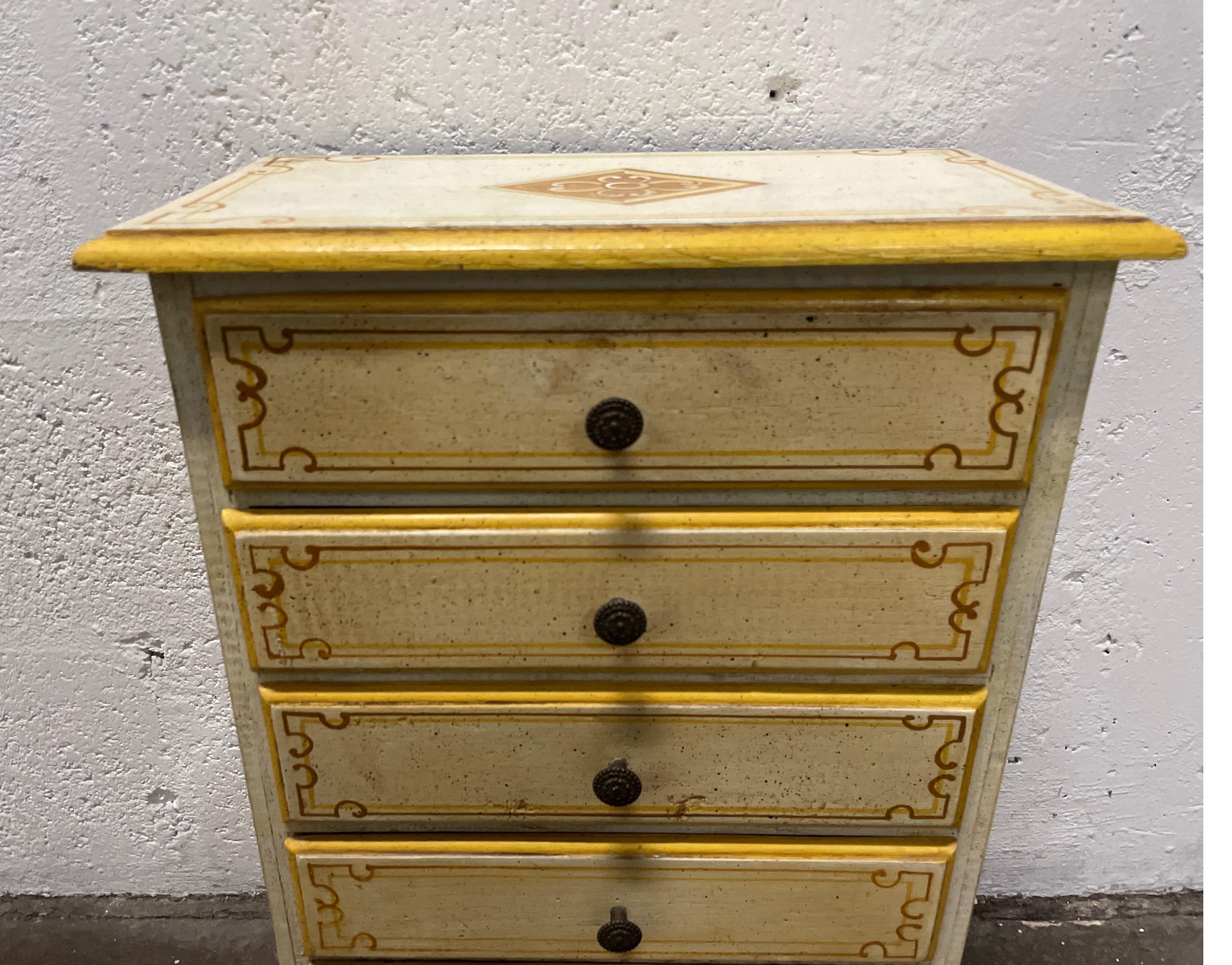 Miniature Painted Italian Chest of Drawers For Sale 3