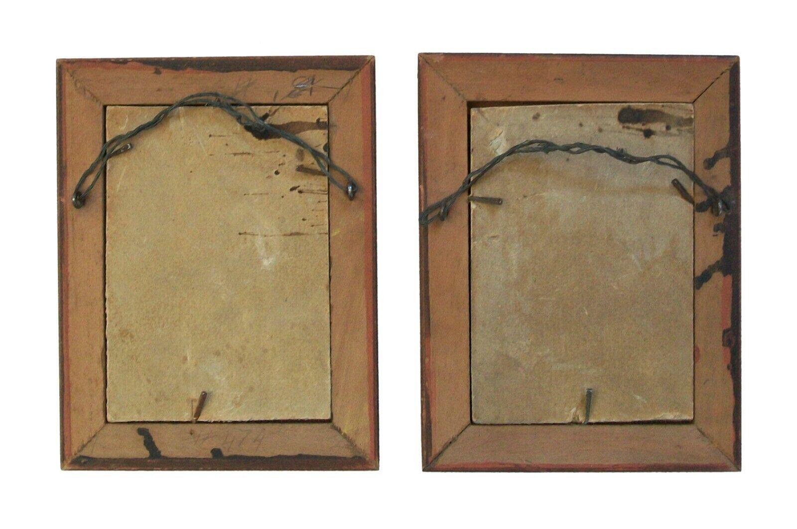 Miniature Pair of American Impressionist Framed Landscape Paintings, Circa 1900 For Sale 4