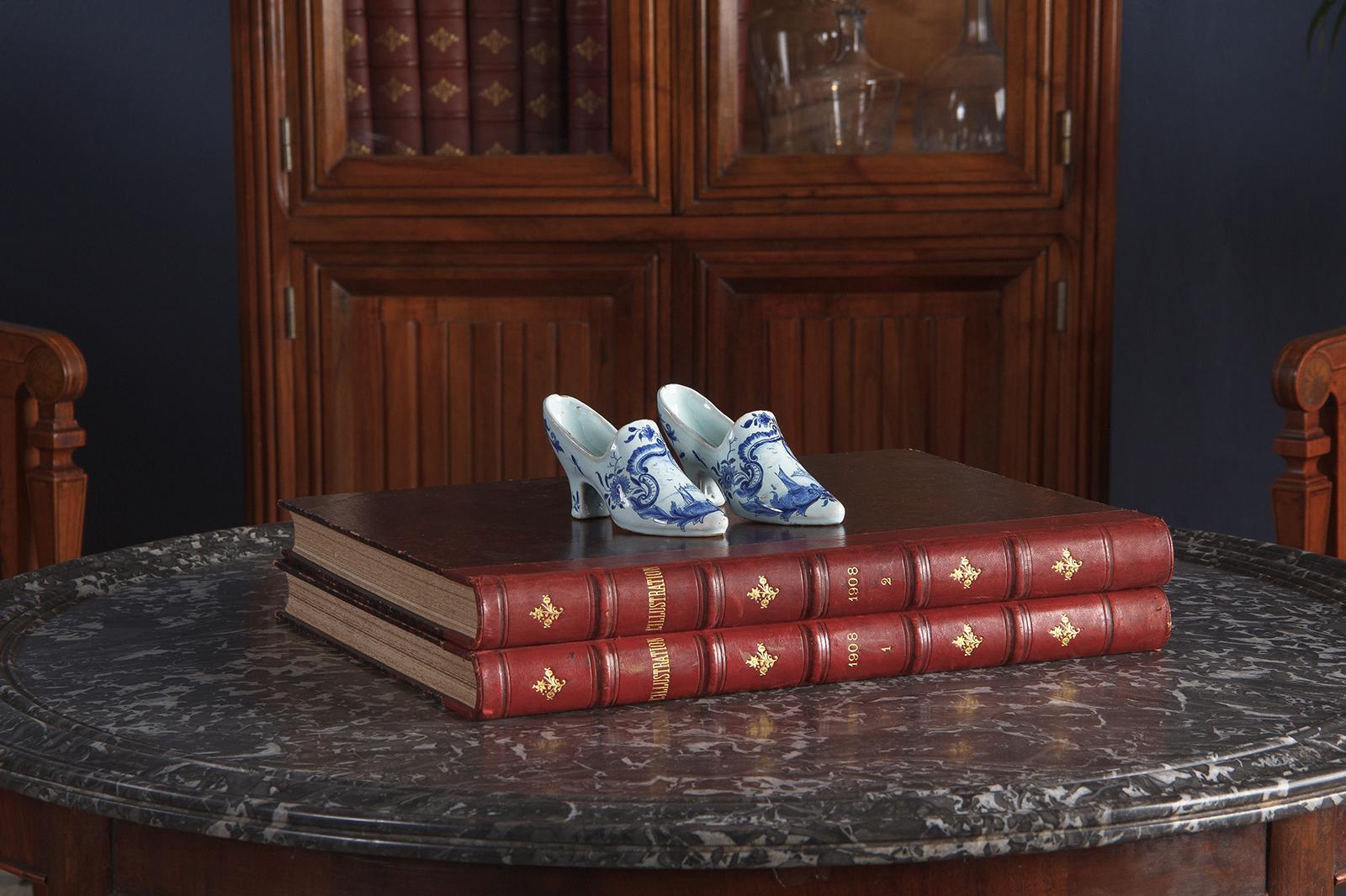 Miniature Delft Ceramic Shoes, Netherlands, 1940s For Sale 7