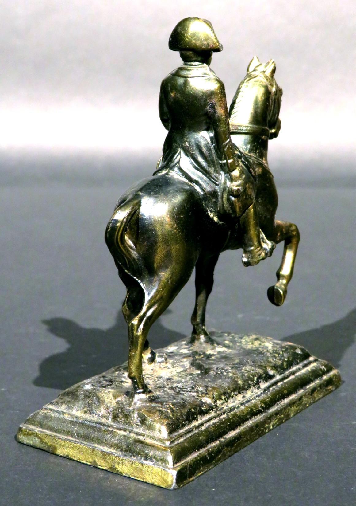 Patinated Miniature Spelter Figure of Napoleon Bonaparte on Horseback, France Circa 1920 
