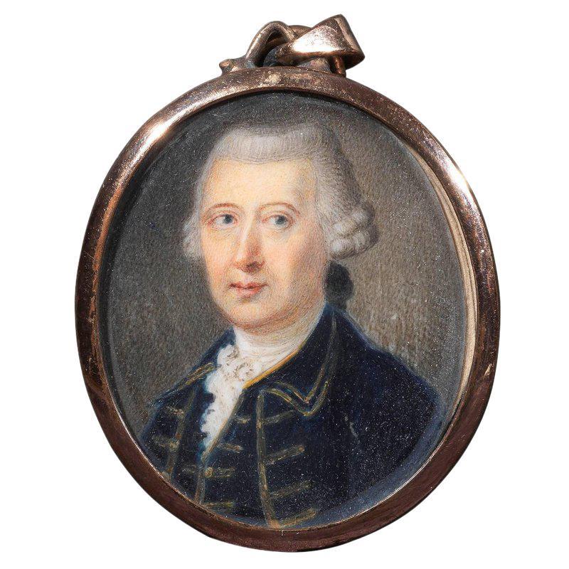 Miniature Pendant with Gold Frame, Late 18th Century In Good Condition For Sale In Firenze, IT