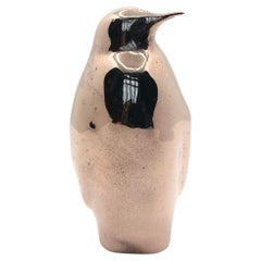 Miniature Pingouin Sculpture en bronze massif coulé à la main par Javier de la Rosa