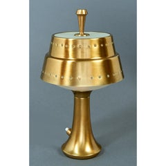 Miniature Perforated Brass Table Lamp in the Manner of Sarfatti, Italy, 1950s