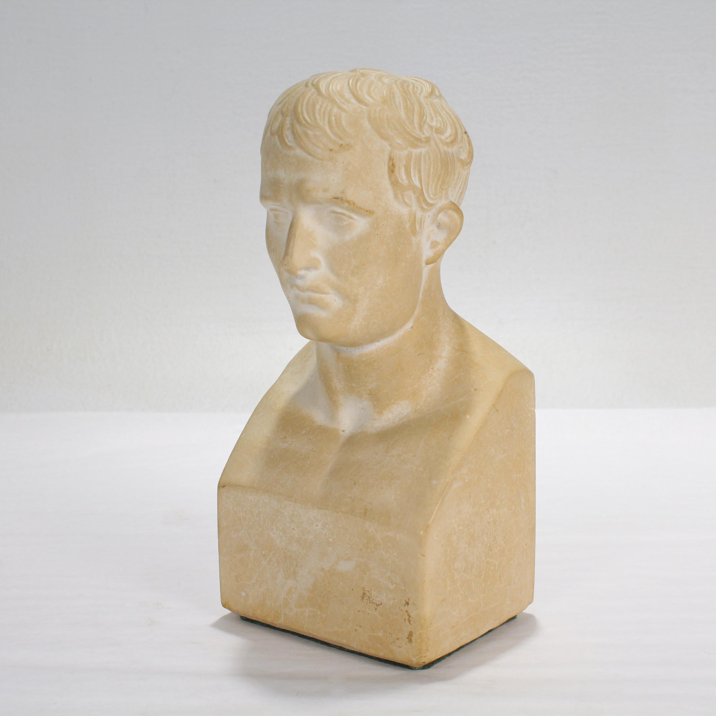 Neoclassical Miniature Plaster Bust of Napoleon as Caesar after Canova