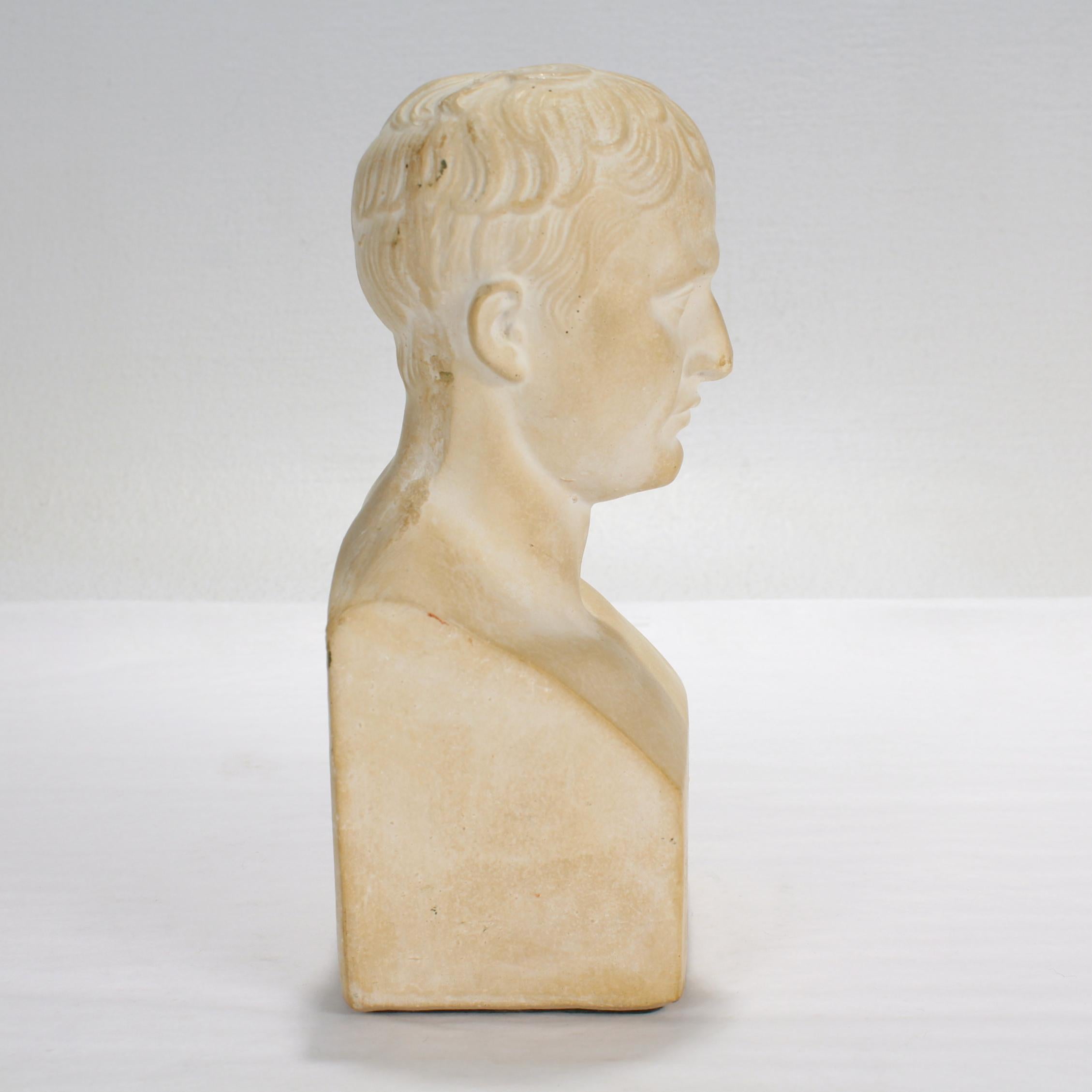 20th Century Miniature Plaster Bust of Napoleon as Caesar after Canova