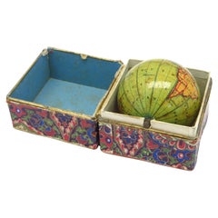 Used Miniature pocket globe in colourful card box