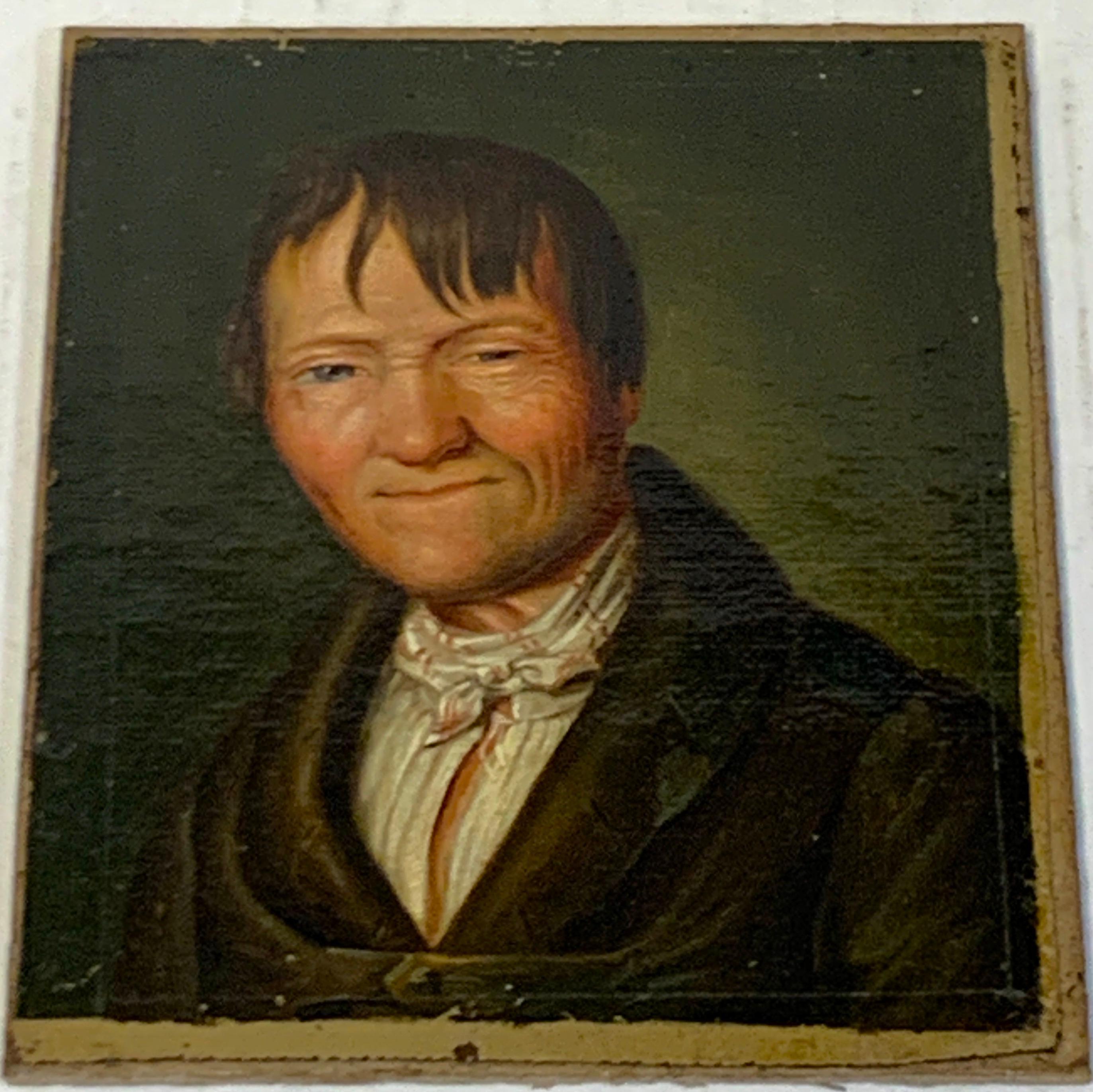 Miniature Portrait of a Sleepy Eyed Man, Circle Christian Wilhelm Ernst Dietrich For Sale 2