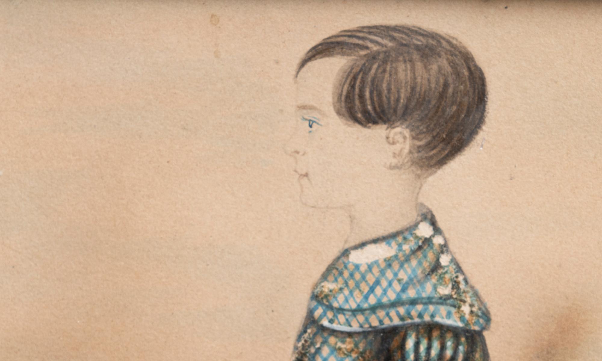 Early Victorian Miniature Portrait of Child, England circa 1830