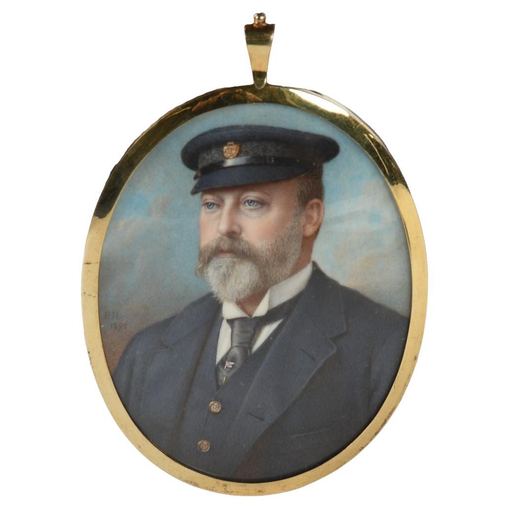 Portrait miniature du prince de Wales et Wales, plus tard Édouard VII en vente