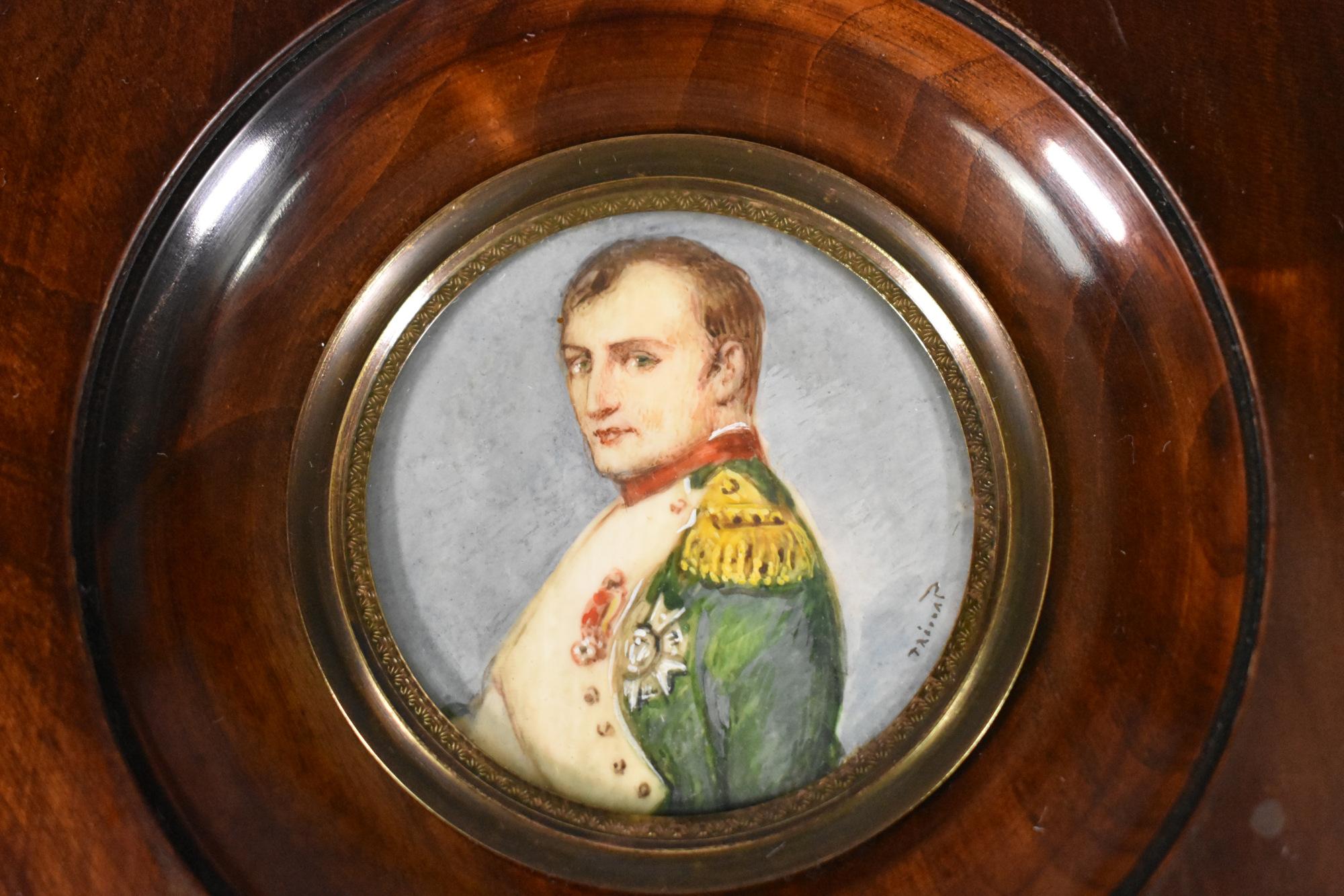 French Miniature Portrait Painting of Napoleon Signed by Prévost For Sale