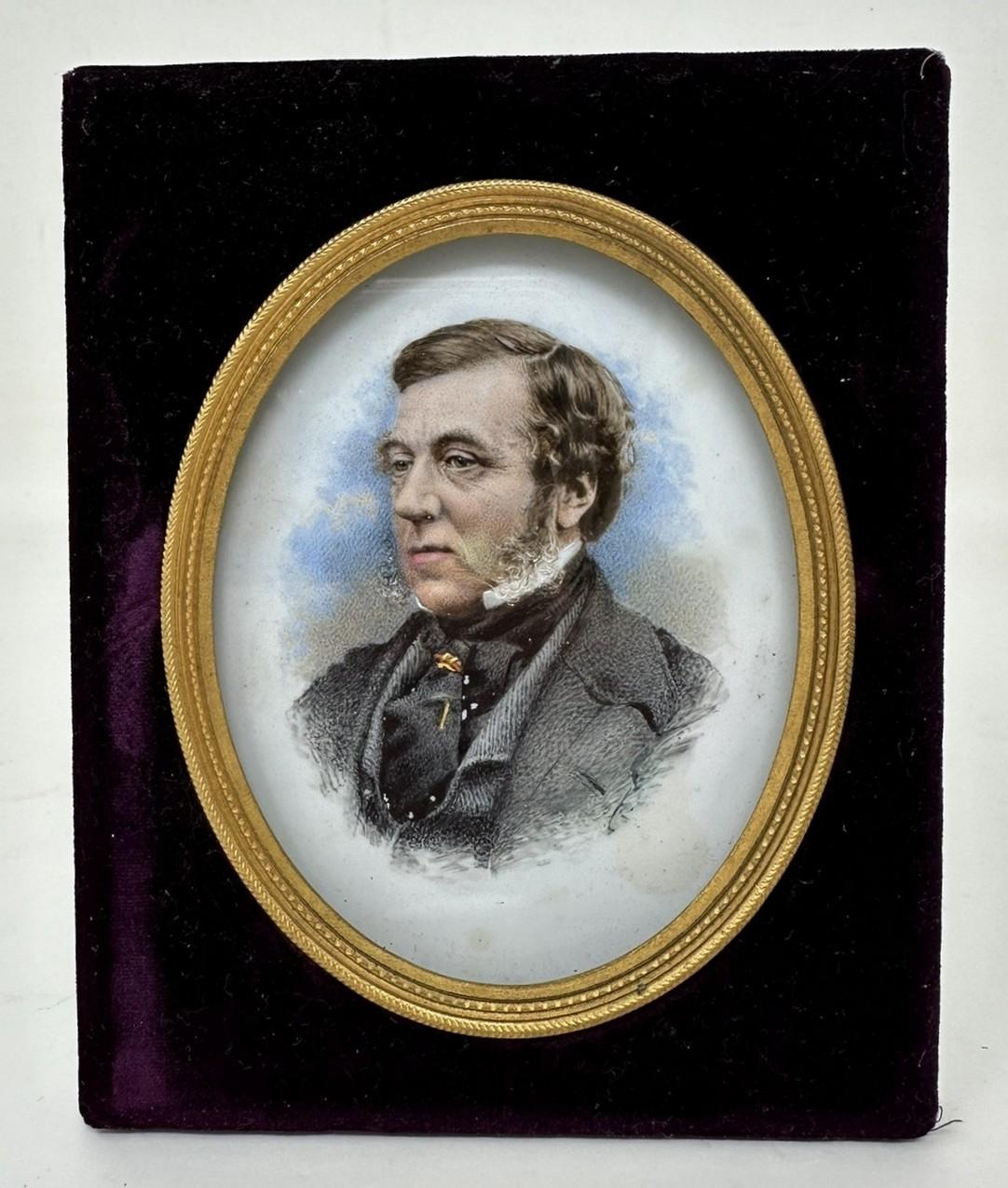 Victorien Portrait miniature à l'aquarelle d'Arthur James Melhuish Thomas Nettleship Staley en vente