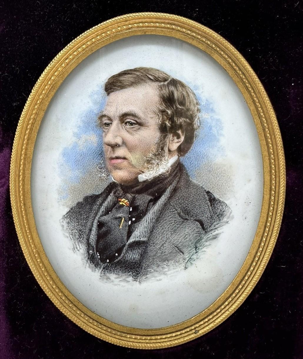 Victorian Miniature Portrait Watercolor by Arthur James Melhuish Thomas Nettleship Staley For Sale