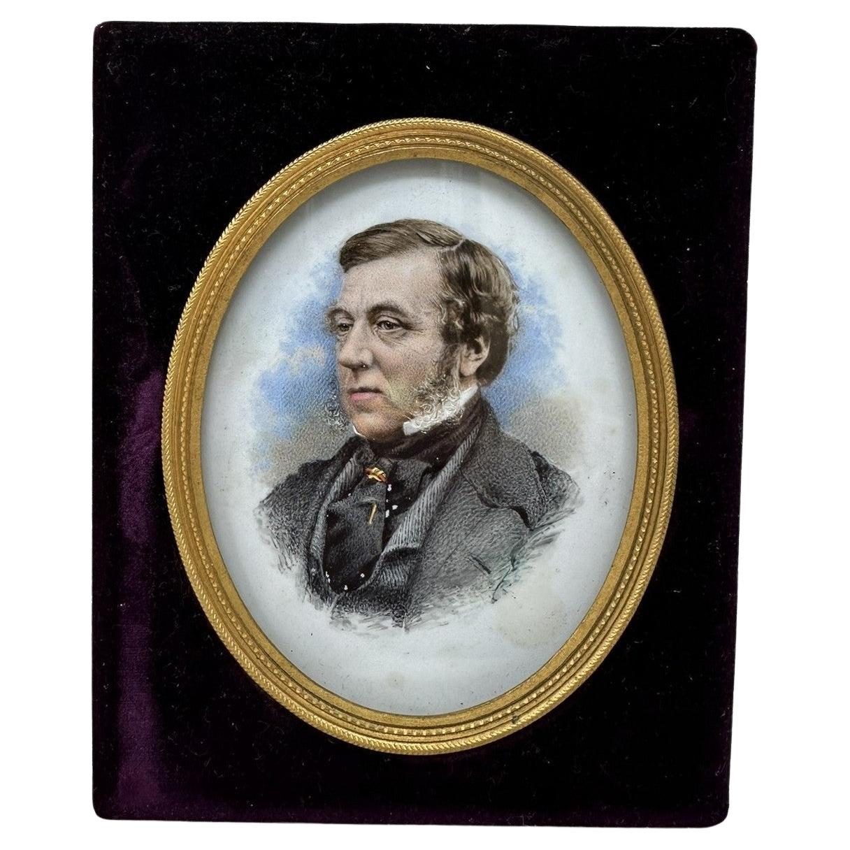 Miniature Portrait Watercolor by Arthur James Melhuish Thomas Nettleship Staley For Sale