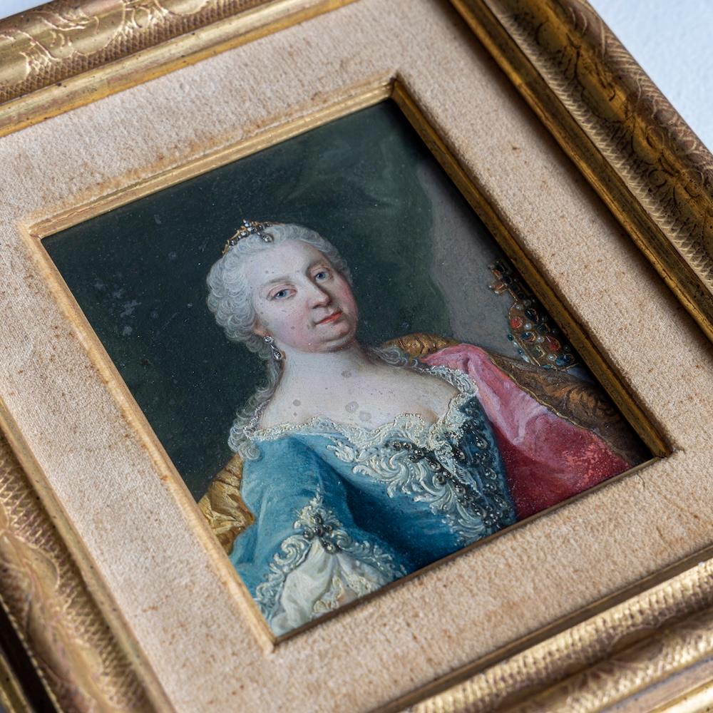 Miniature portraits of Maria Theresa and Franz I, 18th Century 3