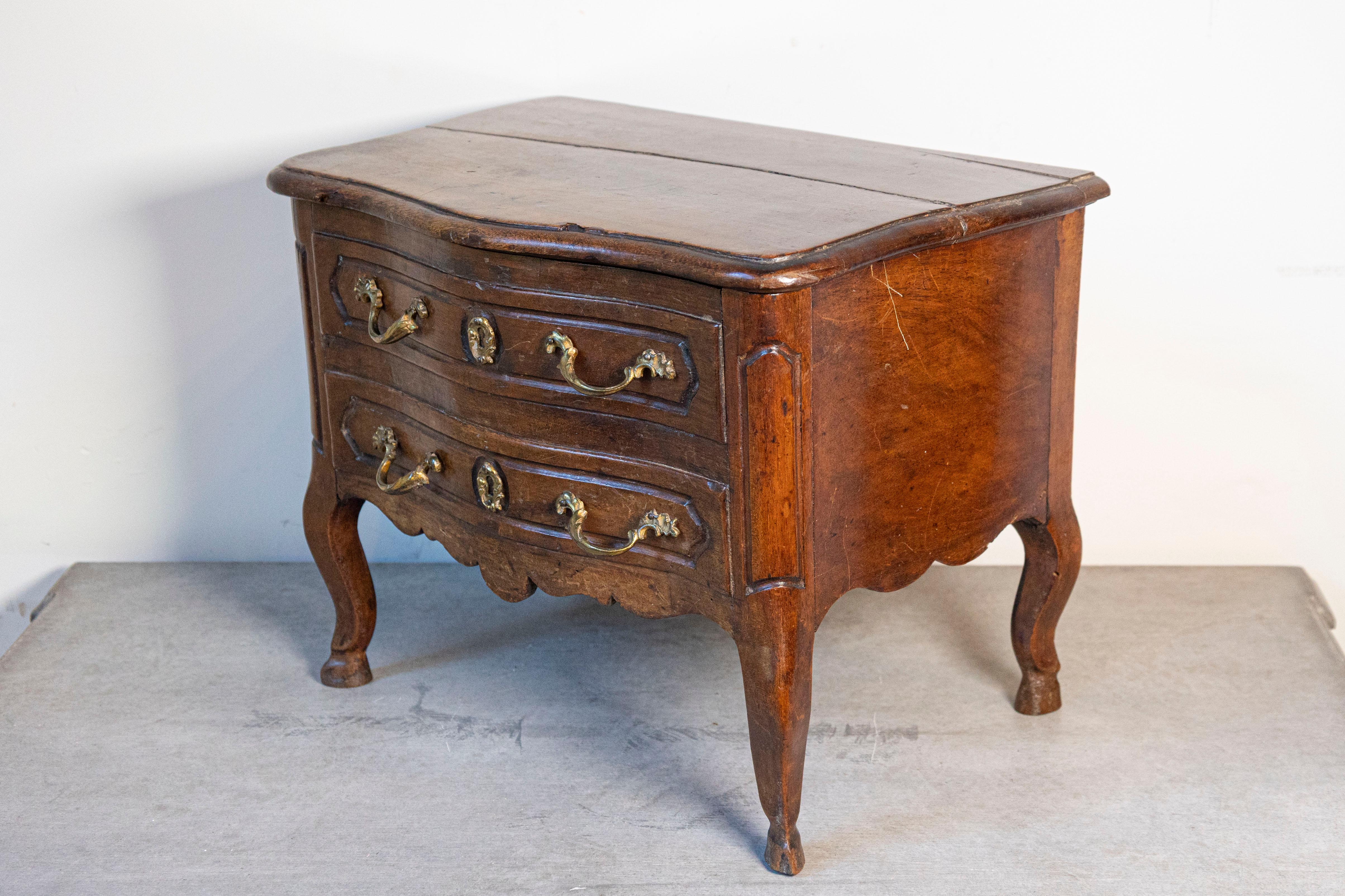 Bronze Miniature Provençale Louis XV Period 1725 Apprentice Commode with Lift Top For Sale