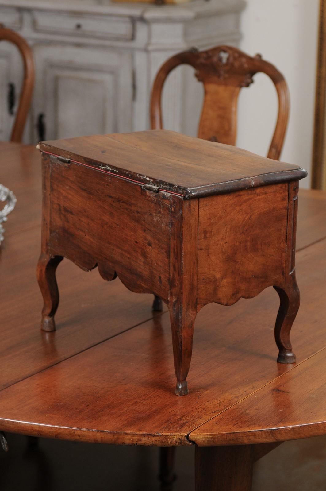 18th Century Miniature Provençale Louis XV Period 1725 Apprentice Commode with Lift Top For Sale