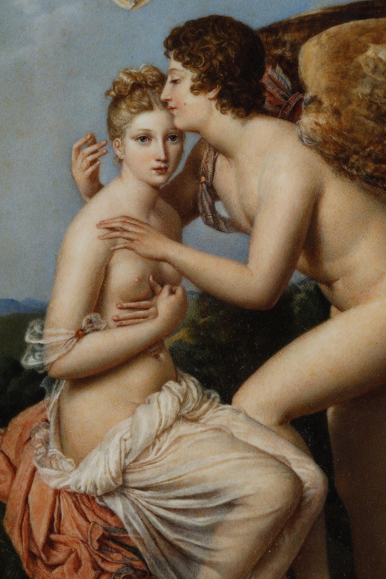 Miniature Psyché et Amour d'après François Gérard (1770-1837) Bon état - En vente à Paris, FR