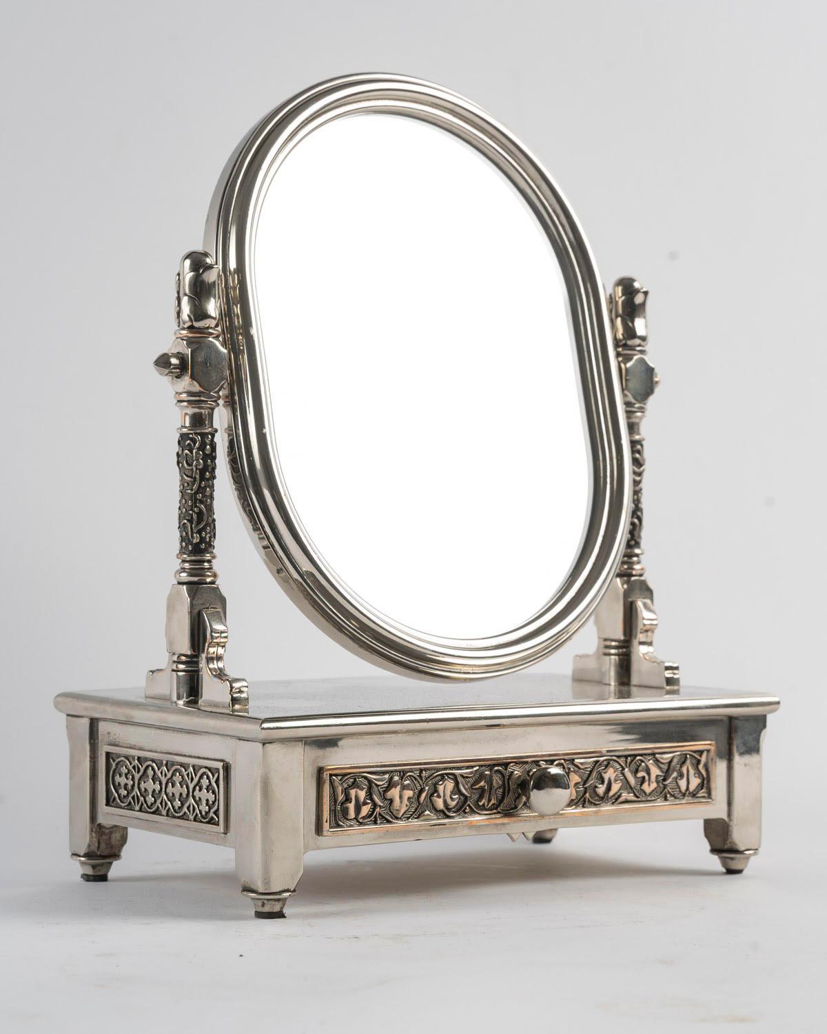 Art nouveau Psyché miniature, miroir de table, boîte à bijoux, 20e siècle. en vente