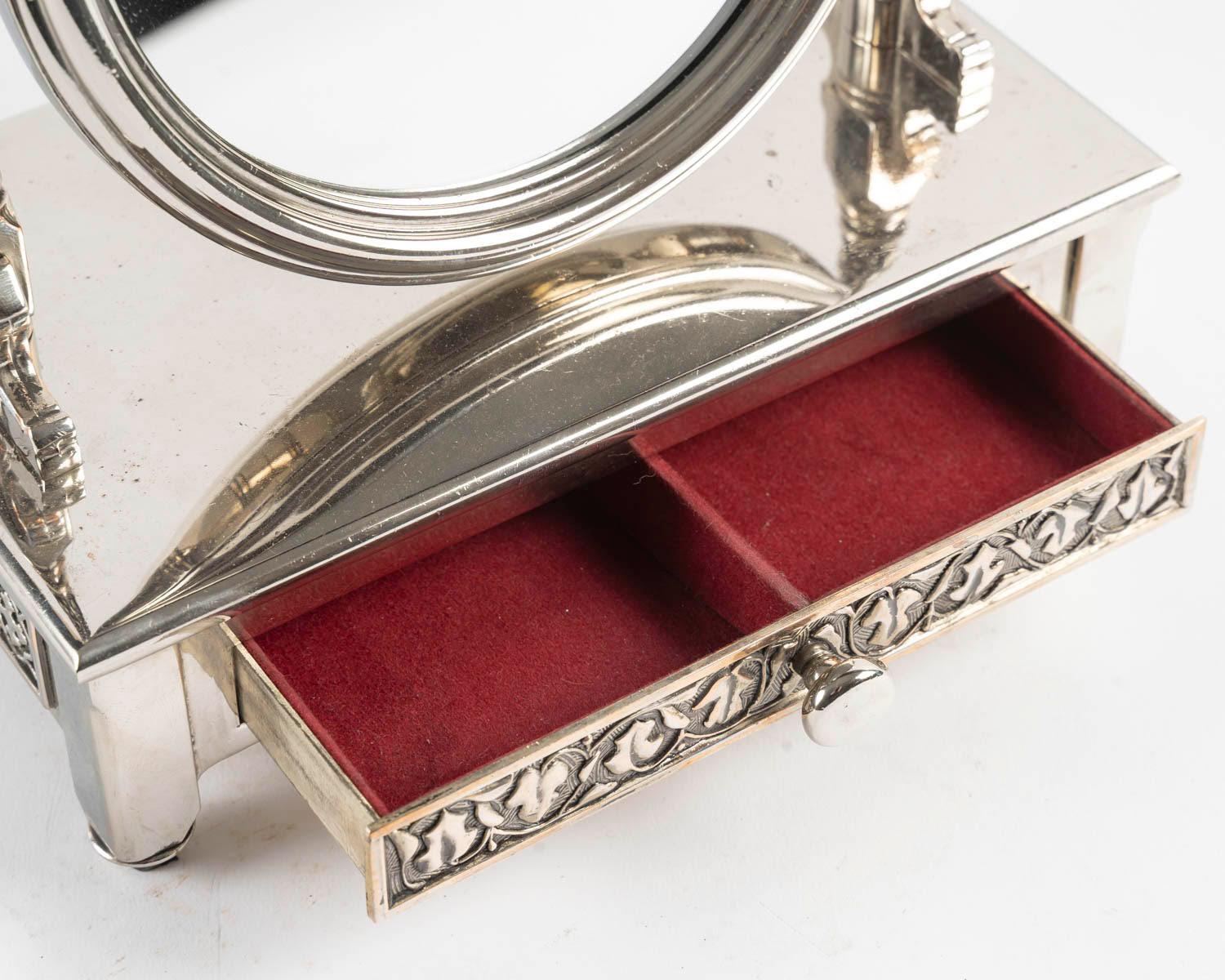 Psyché miniature, miroir de table, boîte à bijoux, 20e siècle. Bon état - En vente à Saint-Ouen, FR