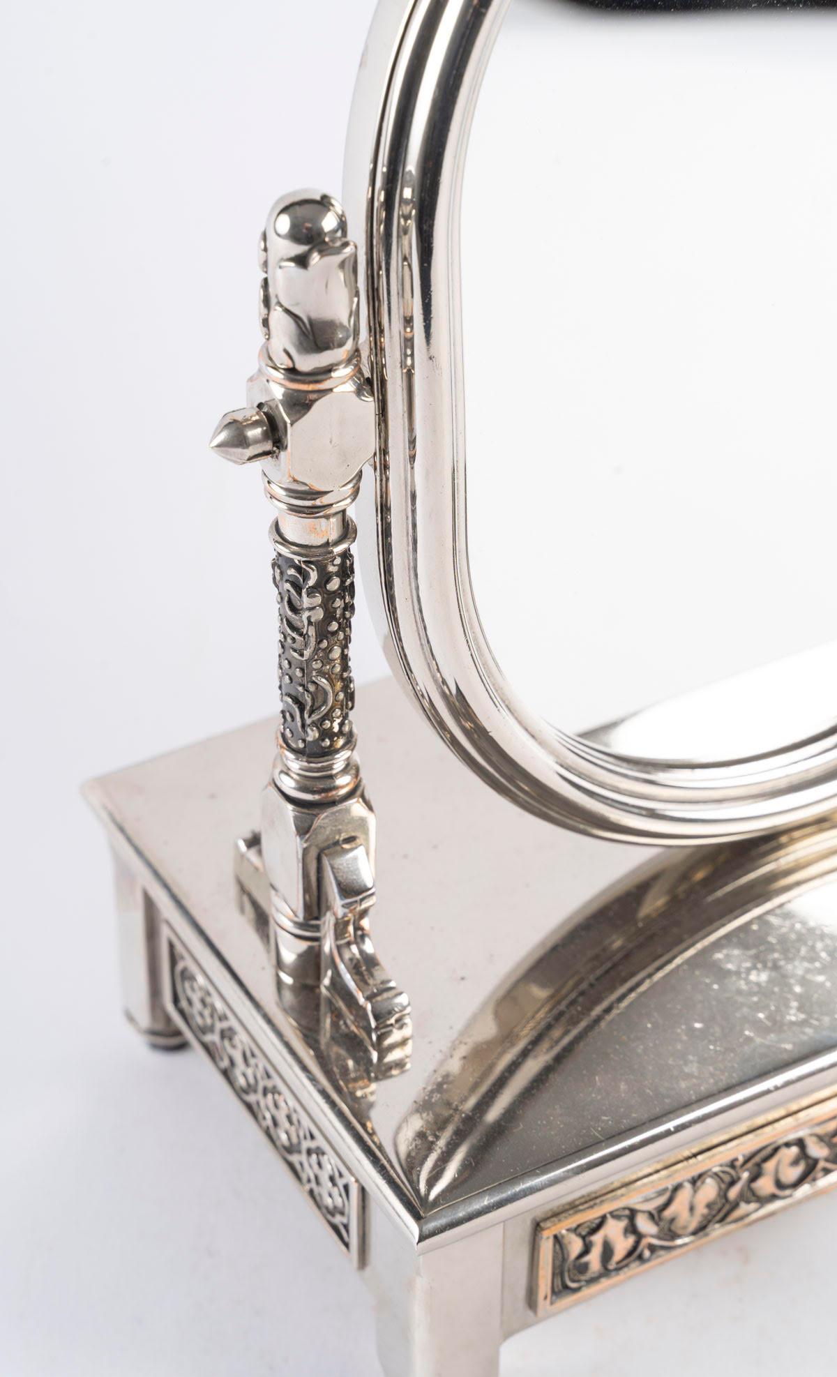 20ième siècle Psyché miniature, miroir de table, boîte à bijoux, 20e siècle. en vente