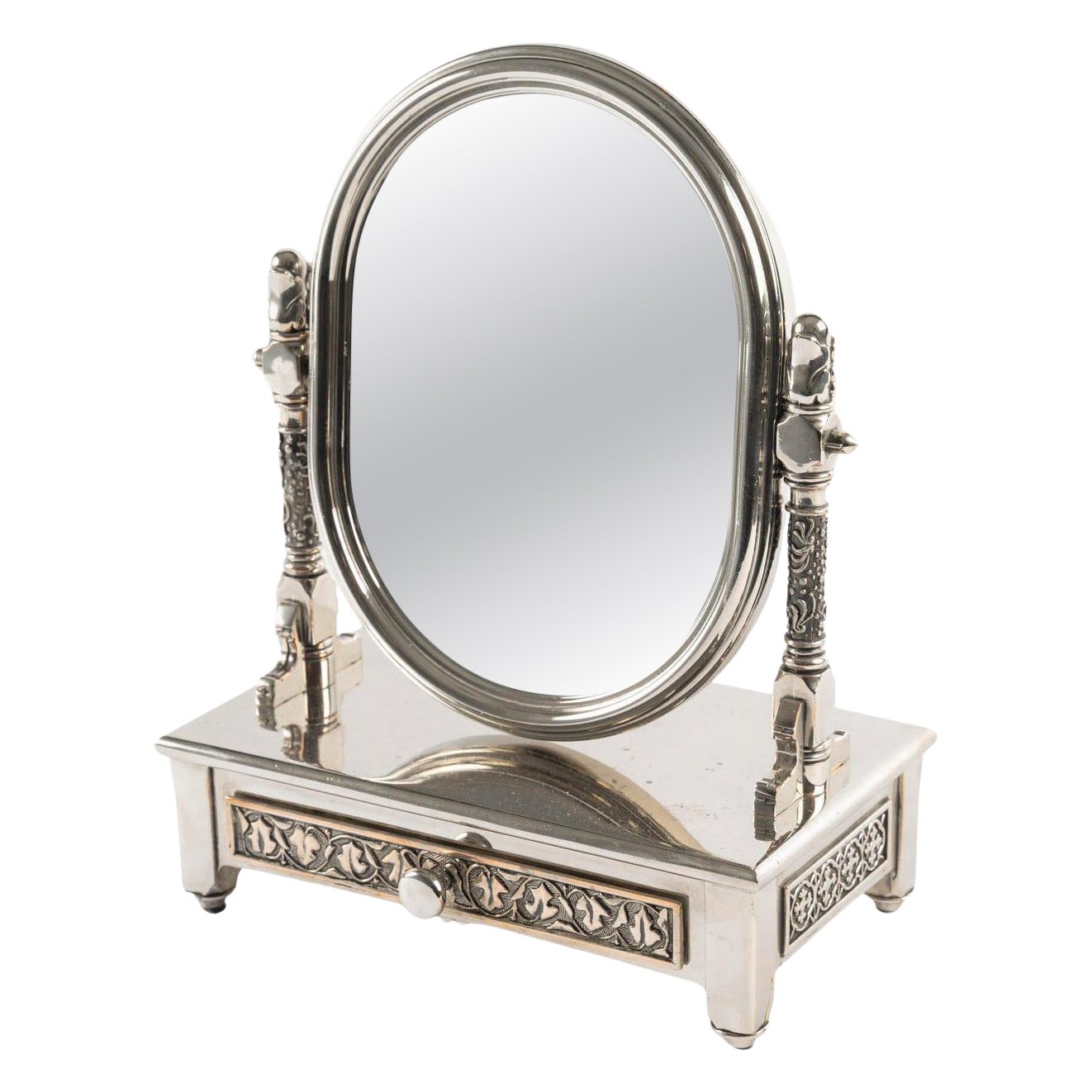 Psyché miniature, miroir de table, boîte à bijoux, 20e siècle. en vente