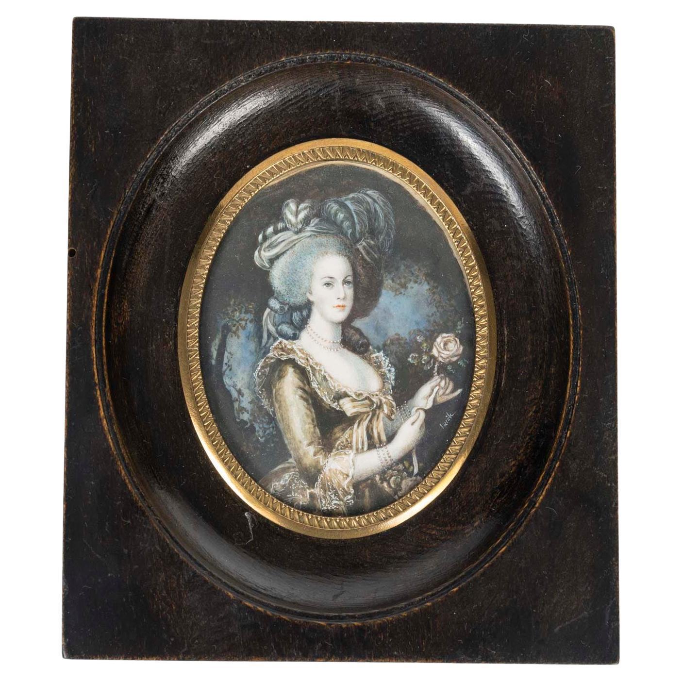 Miniatura raffigurante Marie Antoinette, fine XIX secolo o inizio XX secolo