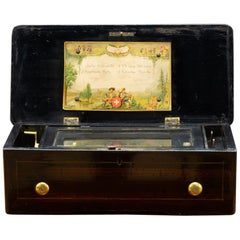 Antique Miniature Rosewood Swiss Music Box