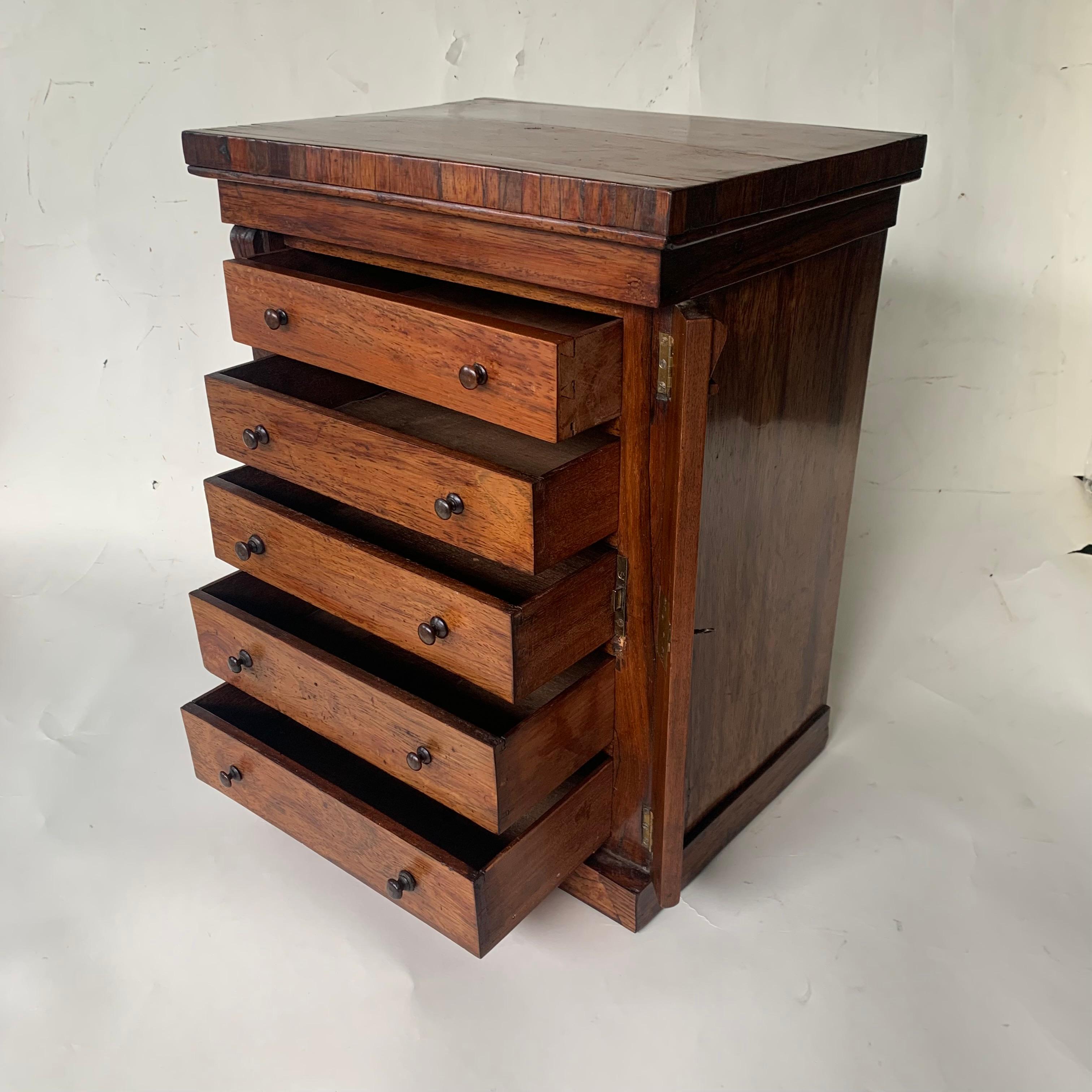 Miniature Rosewood Wellington Chest In Fair Condition For Sale In Folkestone, GB