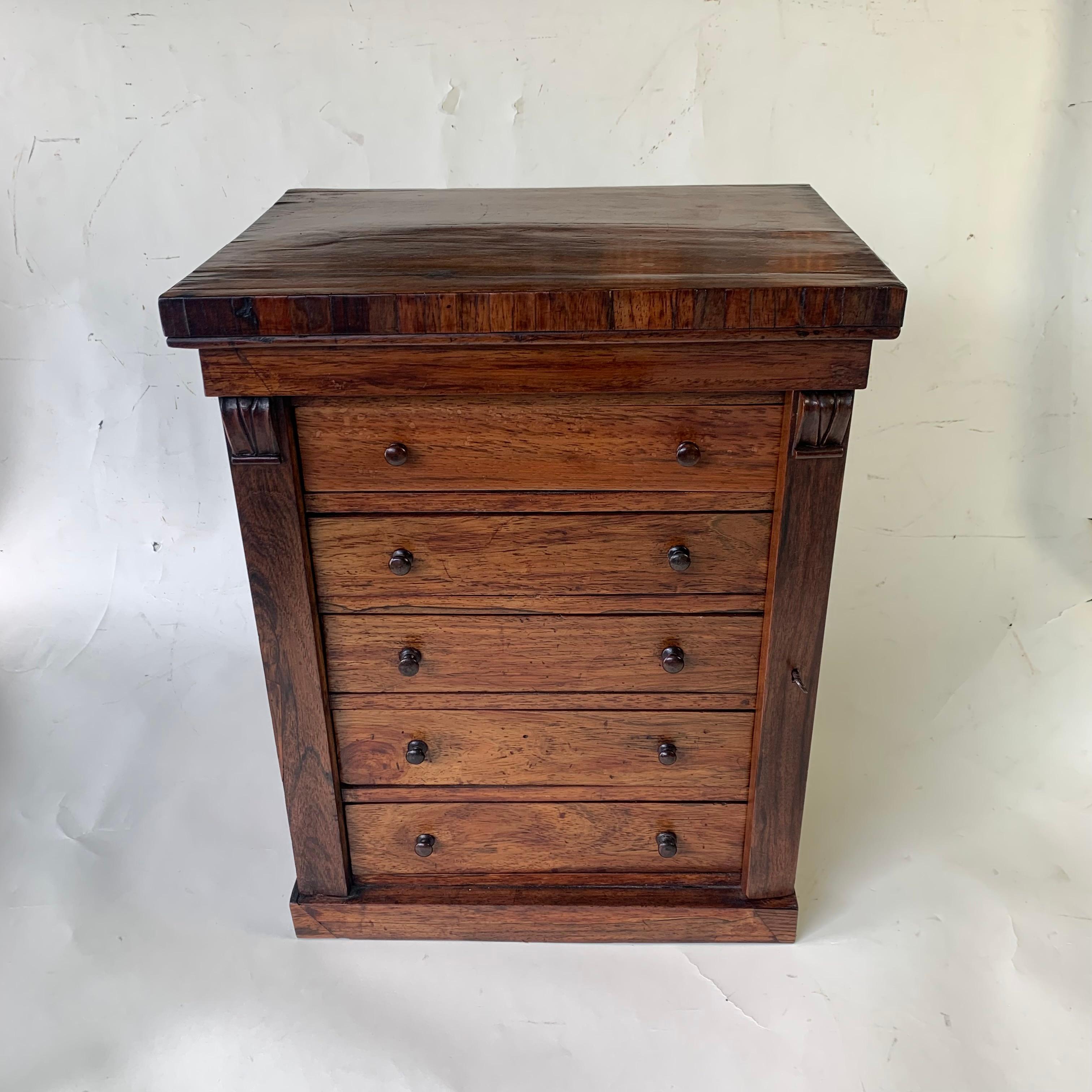 Miniature Rosewood Wellington Chest For Sale 1