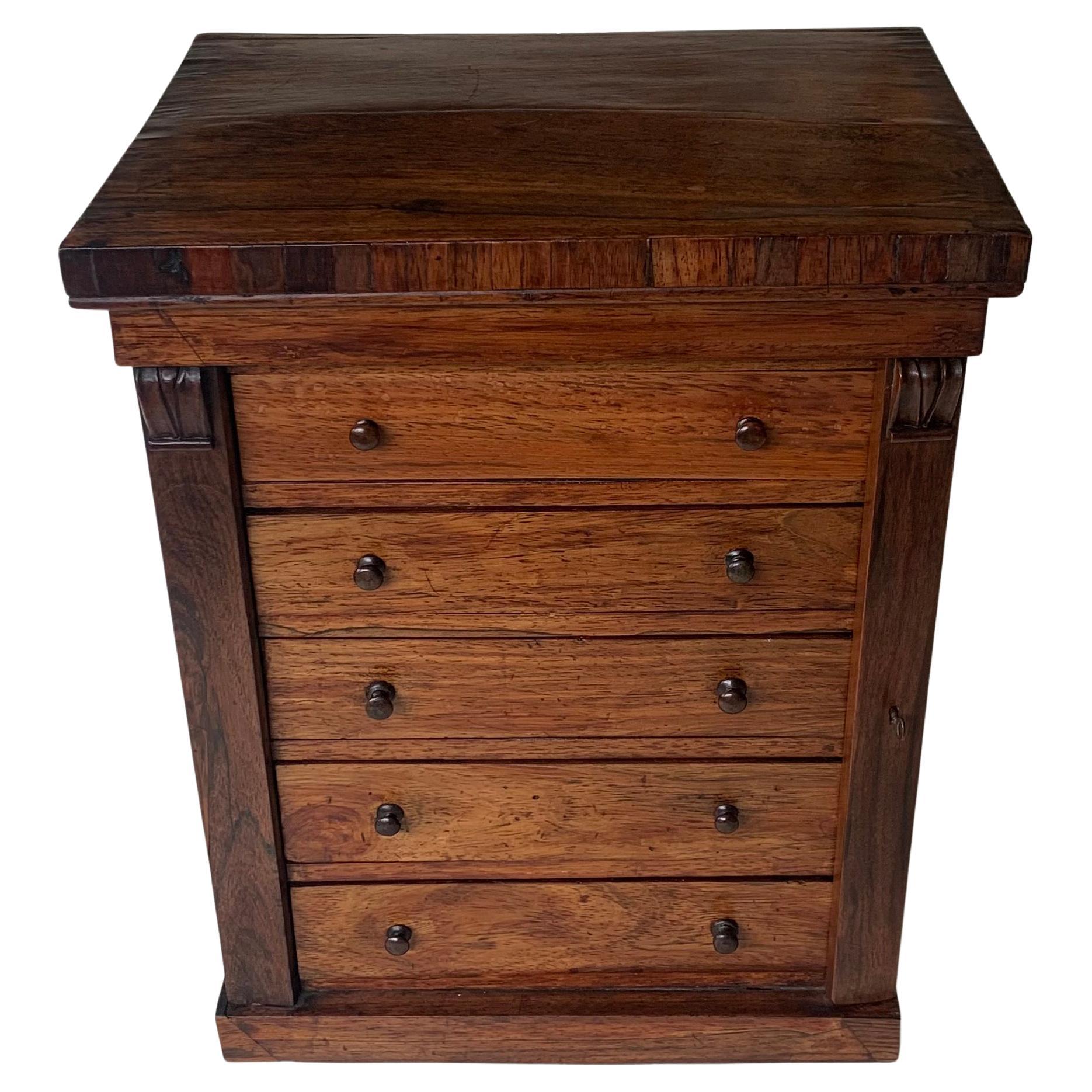 Miniature Rosewood Wellington Chest For Sale