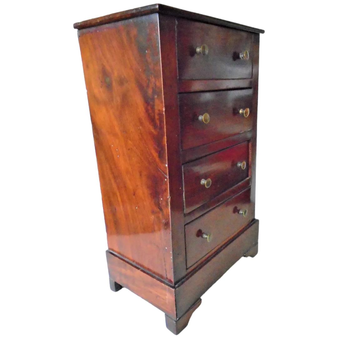 19th Century Miniature Salesman Sample 4 Drawer Chest For Sale