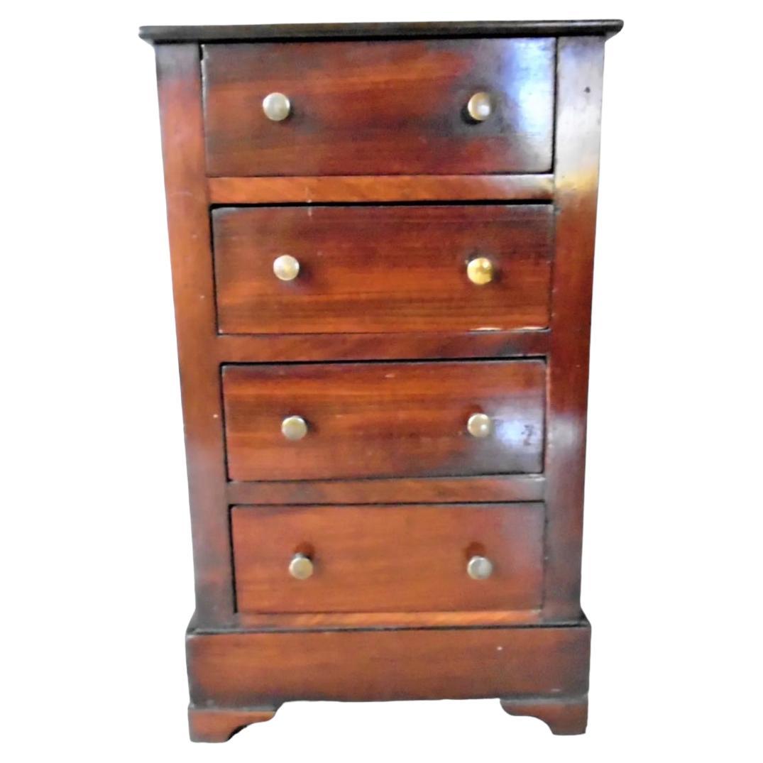 Miniature Salesman Sample 4 Drawer Chest For Sale