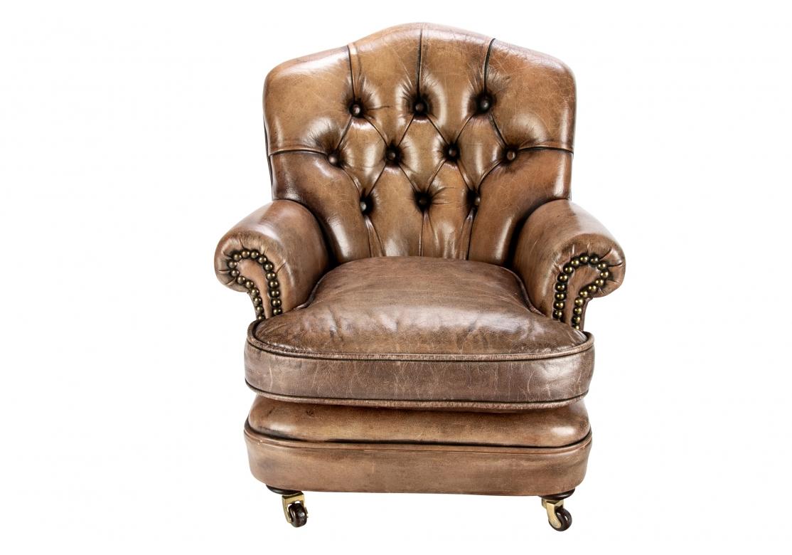 Miniature Salesman's Leather Tufted Club Chair