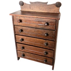 Used Miniature Salesman's Sample Victorian Chest of Drawers, American