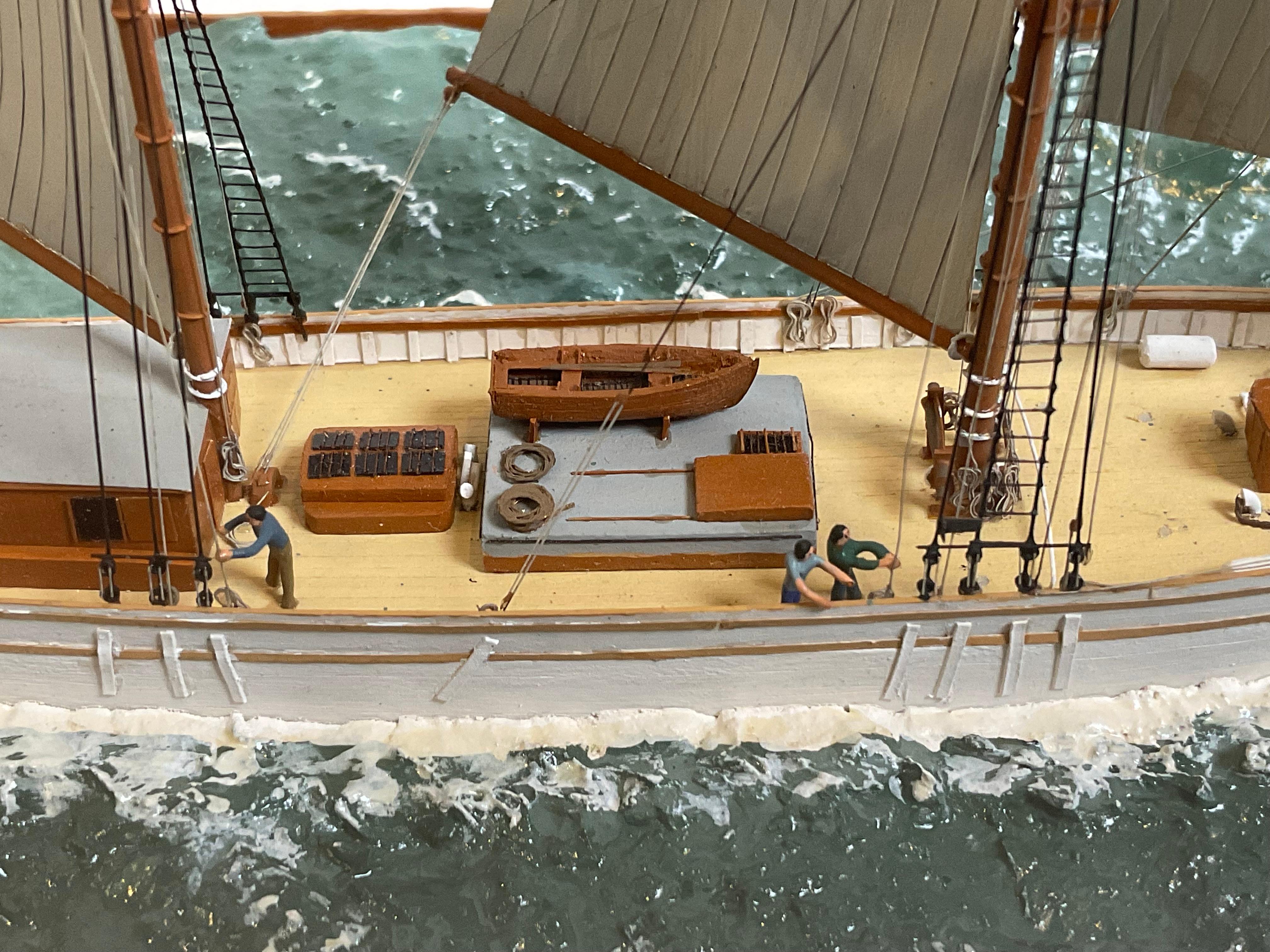 Miniatur-Schiffsmodell der Seeketsch Irene im Angebot 8