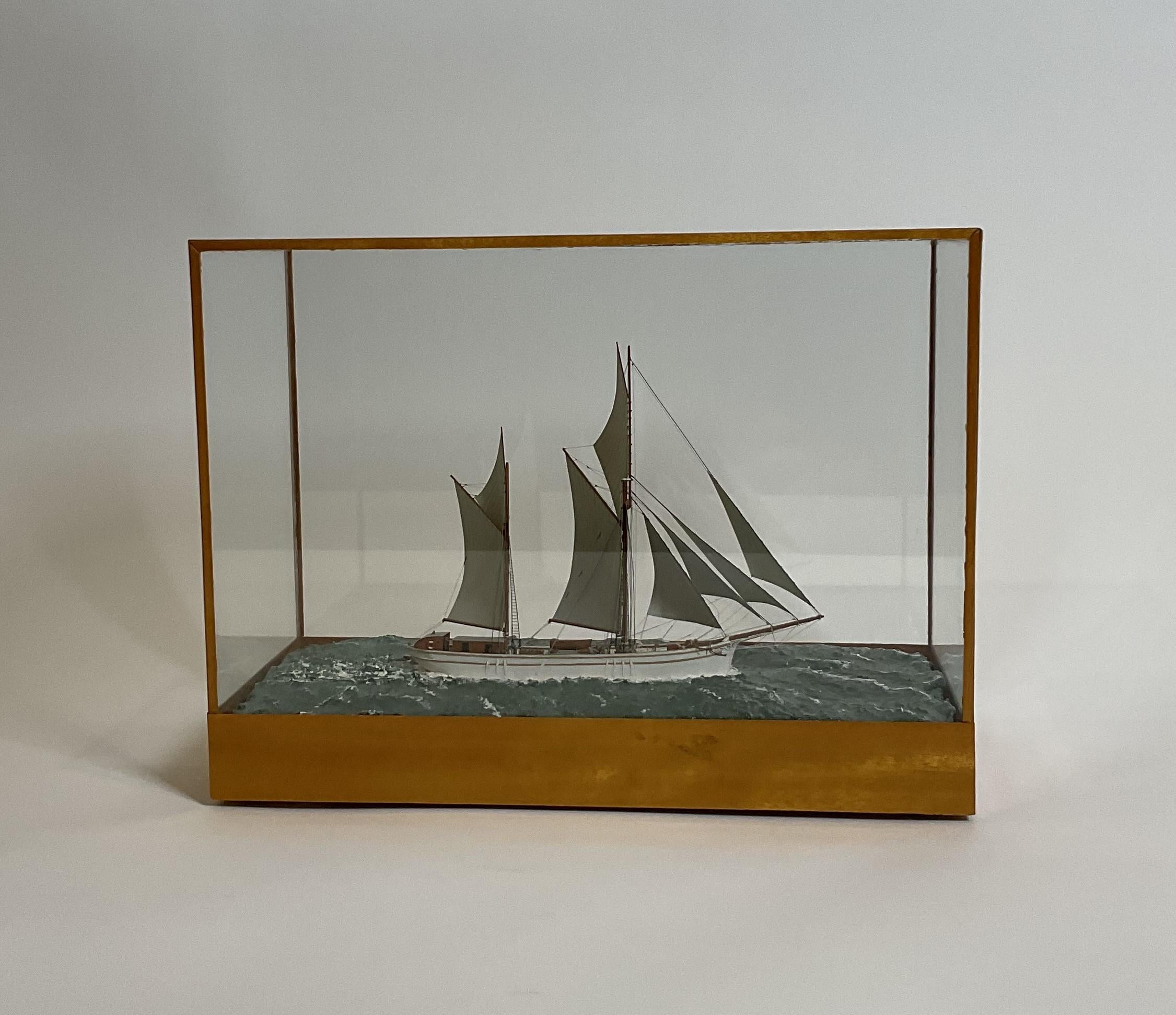 North American Miniature Ship Model of the Sailing Ketch Irene For Sale