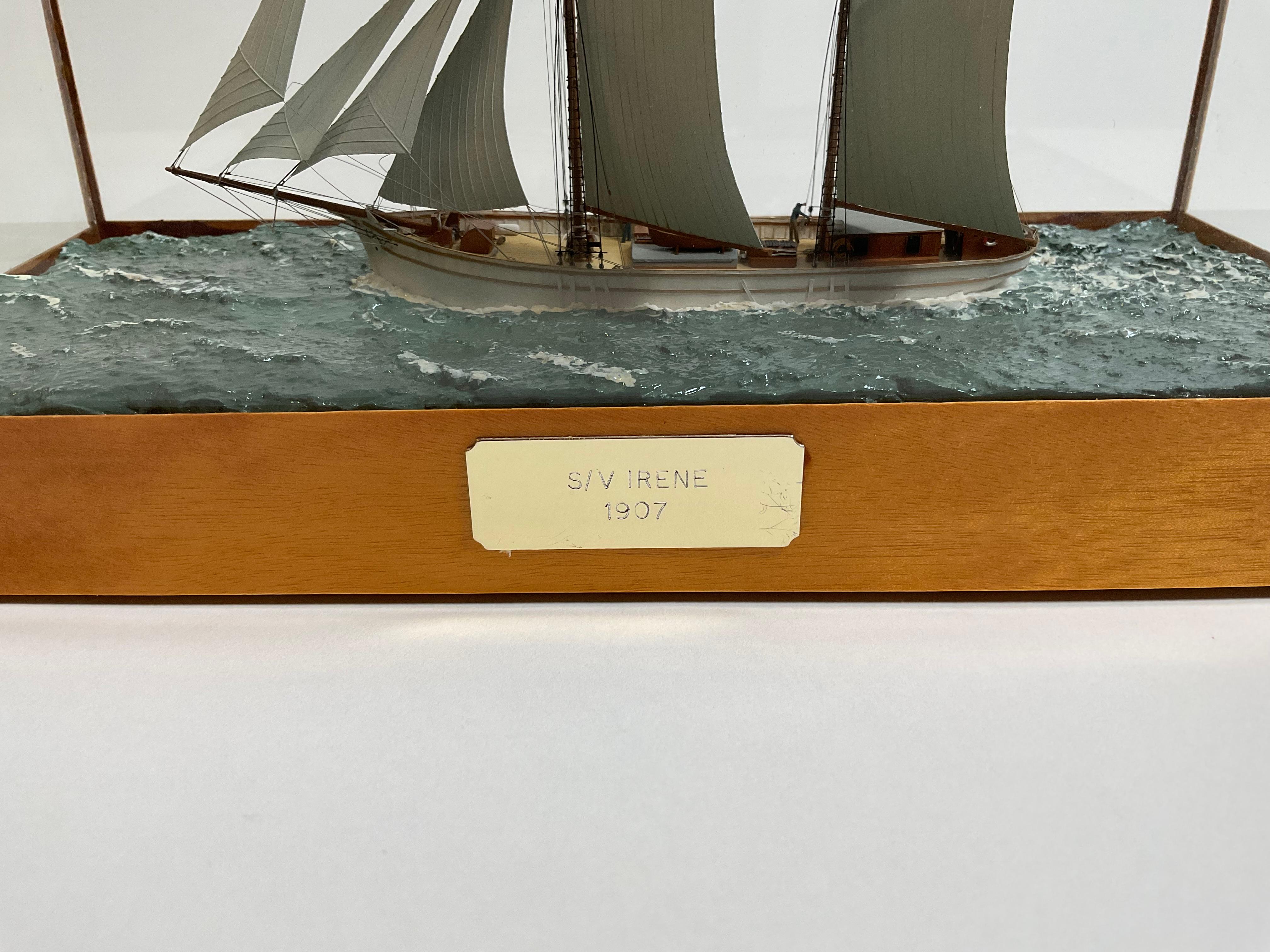 Early 20th Century Miniature Ship Model of the Sailing Ketch Irene For Sale