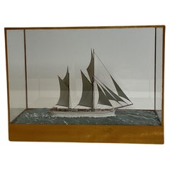 Antique Miniature Ship Model of the Sailing Ketch Irene