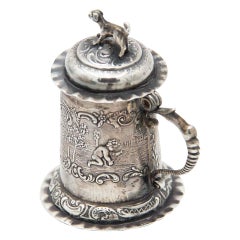 Miniature silver beer mug