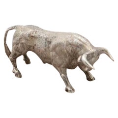 Miniature silver bull in perfect shape