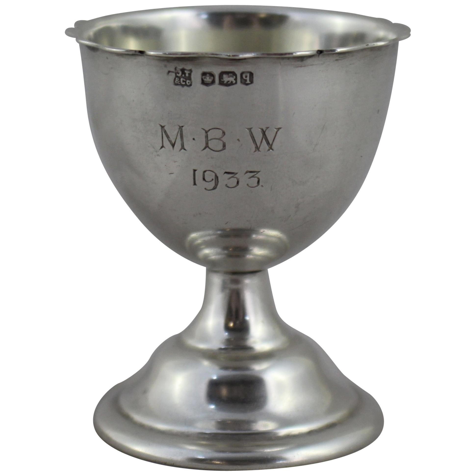 Miniature Silver Footed Cup Sheffield, 1933 For Sale