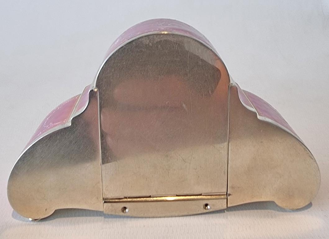 Gilt Miniature Silver  gilt and Pink Guilloche enamel Sub miniature Carriage Clock For Sale